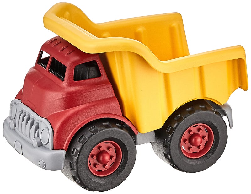 Green Toys Dump Truck, Red/Yellow CB - Pretend Play, Motor Skills, Kids Toy Vehicle. No BPA, phthalates, PVC. Dishwasher Safe, Recycled Plastic. - Image 1